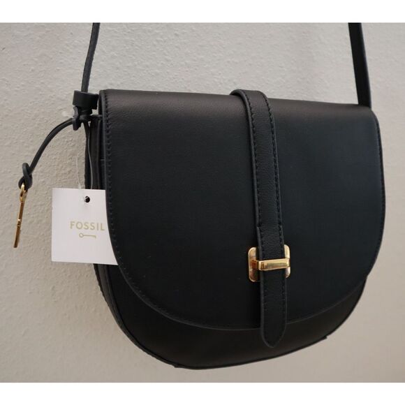 Fossil SHB3161001 Women's Black Pebble Emery Leather Crossbody Bag - Picture 8 of 16